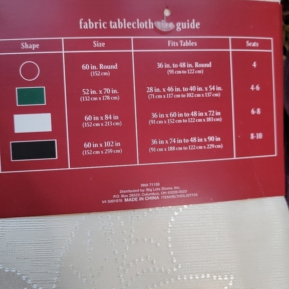 Red or Ivory Poinsettia 60" Round Tablecloths - Picture 5 of 11